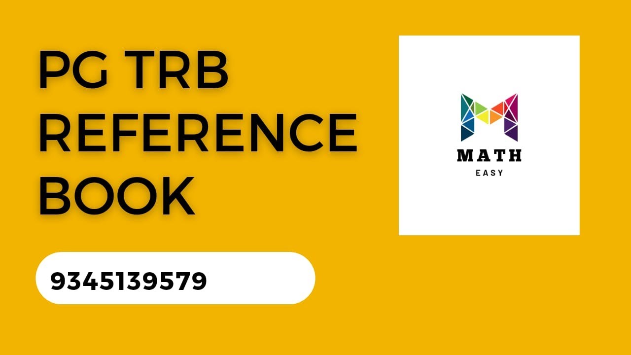 Pg Trb Maths Reference Book Youtube