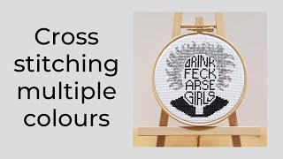 Cross stitching multiple colours