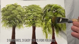 Top 3 Brushes for Trees 🌳 Easiest way to paint!!