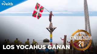 Los Yocahus de Marcela y Famo ganan el juego de la escalera de troncos; los Guabanes, perdedores