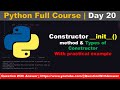 python topics | Constructors in Python | python lectures | Python tutorial #python __init__ method