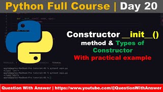 python topics | Constructors in Python | python lectures | Python tutorial #python __init__ method
