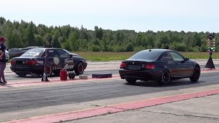 Audi 80 B4 Quattro 2.2T 20v vs BMW 325i E92 3.0T 2JZ 1/4 mile drag race