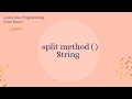 String split ( ) method in Java