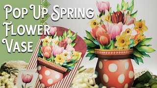 Spring Flower Vase Pop Up Card, Junk Journal Tutorial