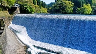 日本一美しいダム 白水ダム ドローン映像 4K Drone video . Japan's most beautiful dam 放流・放水 竹田 CMにも登場 九州ドライブ ツーリング