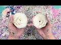 silver pink asmr compilation★asmr soap★crushing soap★foam u0026glitter u0026starch★cutting soap cubes★ 4k