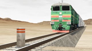 Trains vs Bollards – BeamNG.Drive