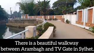 There is a beautiful walkway between Arambagh and TV Gate in Sylhet. // vlog video