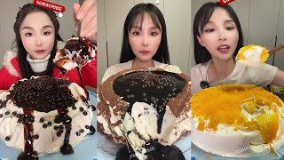 Asmr Chinese Dessert Show, Crepe Cake, Lava Cake || Eating Sounds