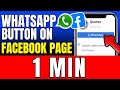 How To Add Whatsapp Button On Facebook Page 2026 (Very Easy)