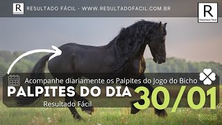 Palpite do dia 30/01/2025 Jogo do Bicho - Resultado Fácil