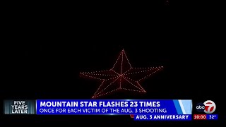 El Paso Star on the Mountain flashes 23 times in honor of Aug 3 victims