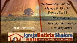 Cardápio biblico 57º dia