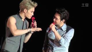 140823 북경콘 20JYJ北京演唱 talking2俊秀唱hug+在中提 方神起超