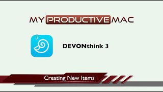 Creating Items in DEVONthink