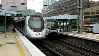 The KCR Northbound EMU - SP1900 and Southbound EMU - Refurbished Stock arrived the Sha Tin Station