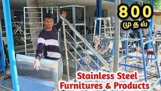 Stainless Steel Furnitures and Product Market | Chairs,Tables, Steel Racks and All SS Lowprice |