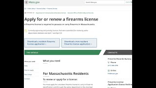 How To Apply For A MA LTC/FIDC (Gun Permit)