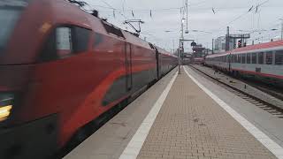 Railjet RJX62 aus  Budapest Keleti Einfahrt München Hbf