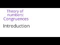 Theory of numbers: Congruences: Introduction