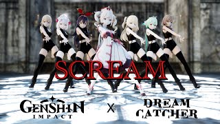 【MMD/Genshin Impact】 DREAMCATCHER - SCREAM - Barbara \u0026 Rosaria (ENG Sub)