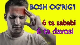 BOSH OG'RIG'I SABABLARI VA DAVOLASH // БОШ ОҒРИҒИ САБАБЛАРИ ВА ДАВОЛАШ // 6 TA SABAB VA 6 TA USUL