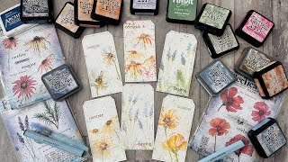 Tag Time - Watercolour Effect Stamping with Distress Inks and PaperArtsy Florals