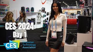 CES 2024 Las Vegas. Exhibitor Booth tours and highlights in 4K, Day 1