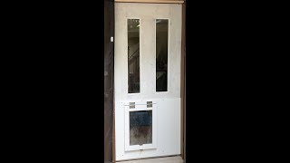 DIY Homemade from Scratch Entry Door with Dual Flap Plexiglass Dog Door Airtight Seal \u0026 Magnet close