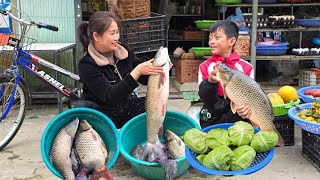 Bac's solo survival, two days of harvesting corn and cabbage for sale, fishing in the big stream.