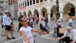 Feeding Pigeons in Venice