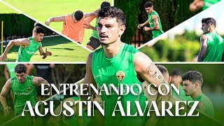 Entrenando con el 'canario' Agustín Álvarez en el Elche CF tras su primer gol en #laligahypermotion