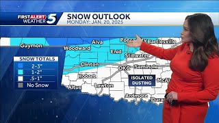 TIMELINE: Bitter cold temperatures and chance of snow for much of Oklahoma