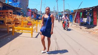 Humble life in Africa, Mathare  slums, 4k street walk