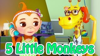 Five little Monkeys Jumping on the Bed - Nursery Rhyme for Kids - Jugnu Kids