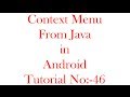 Context Menu Using Java In Android