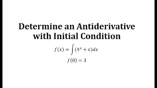 Determine an Antiderivative with Initial Condition (a^x+x)