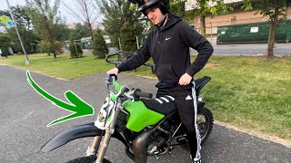 SURPRISING BROTHER WITH HIS FIRST DIRTBIKE!! *TEACHING HIM HOW TO RIDE CLUTCH*