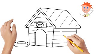 How to draw a dog house | Easy drawings