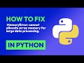How to fix  MemoryError: cannot allocate array memory for large data processi... in Python
