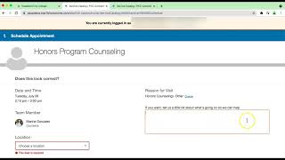 PCC Connect - Scheduling Appointments