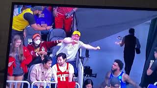 Mikal Bridges Charlotte Hornets small forward throws mouth guard at fans! 🤯
