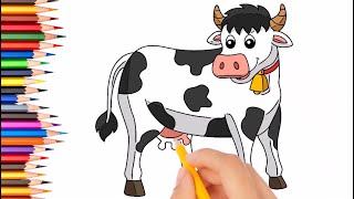 How to Draw a Cow: Creative Magical Art | Animals Drawing | Step by Step Drawing | Magic Art 🎨
