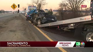 Woman found dead after crash on westbound I-80 on-ramp in Sacramento