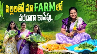 First Cabbage harvest in our farm with my children  #gardening  #telugu #farming #vegetables