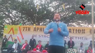 MLA Akhil Gogoi delivered his speech during the 7th APHLC Foundation Day celebration at Phuloni, K/A