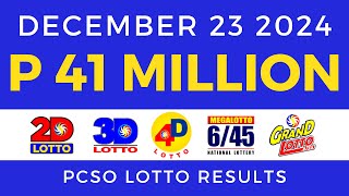 Lotto Result Today 9pm December 23 2024 PCSO