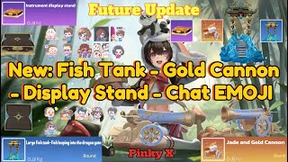 Utopia origin: 2025 Update New Fish Tank - Gold cannon - Display stand - Chat Emoji