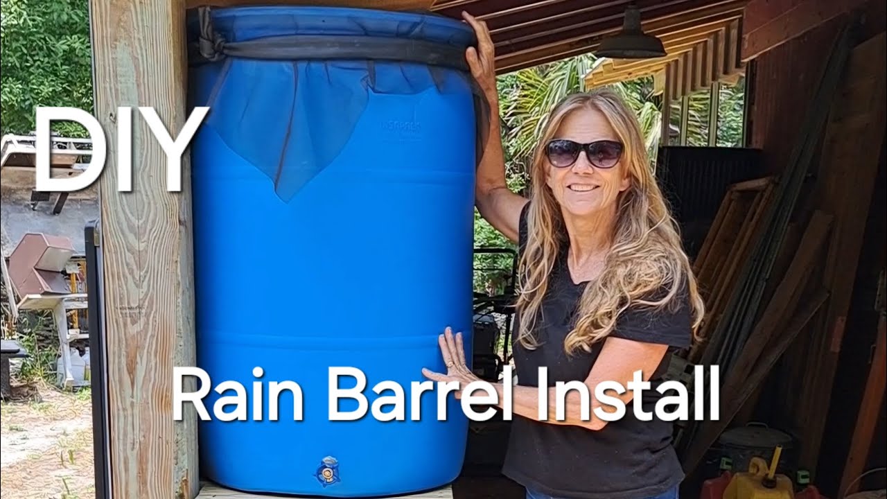 DIY RAIN BARREL INSTALL It's Easy. I Did It, So Can You. - YouTube